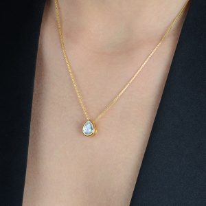 Colar Glow With Me Dourado de Gota em Zircônia